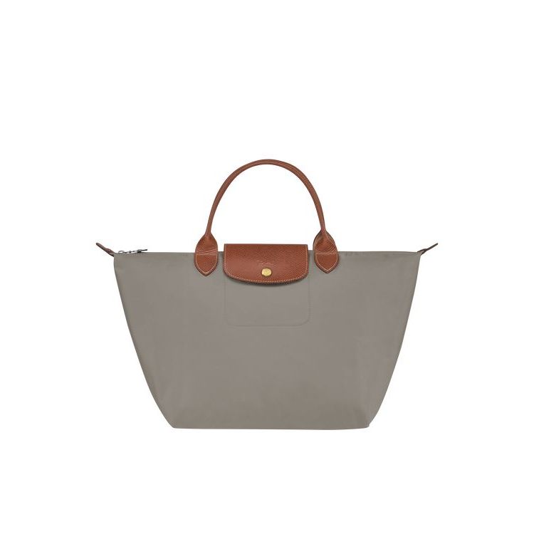 Sac À Main Longchamp M Turtledove Recycled canvas Grise | 20954-MPXJ