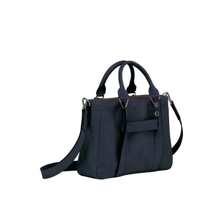 Sac À Main Longchamp S Cuir Bleu | 24956-EWFZ