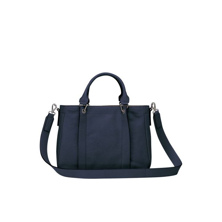 Sac À Main Longchamp S Cuir Bleu | 24956-EWFZ