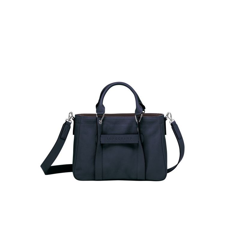 Sac À Main Longchamp S Cuir Bleu | 24956-EWFZ