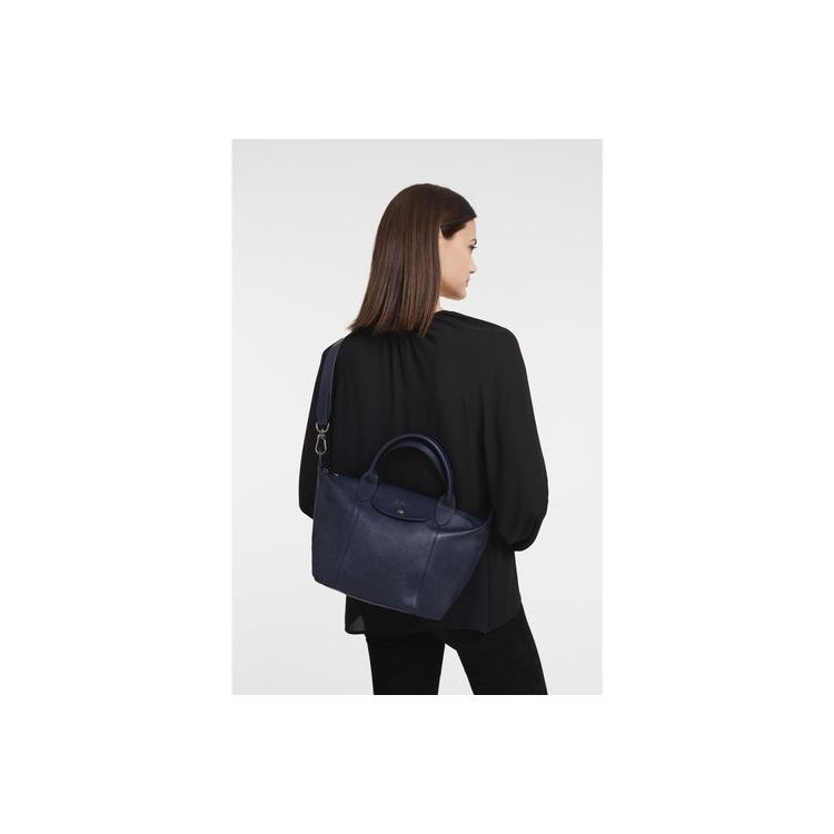 Sac À Main Longchamp S Cuir Bleu Marine | 09582-ZQOD