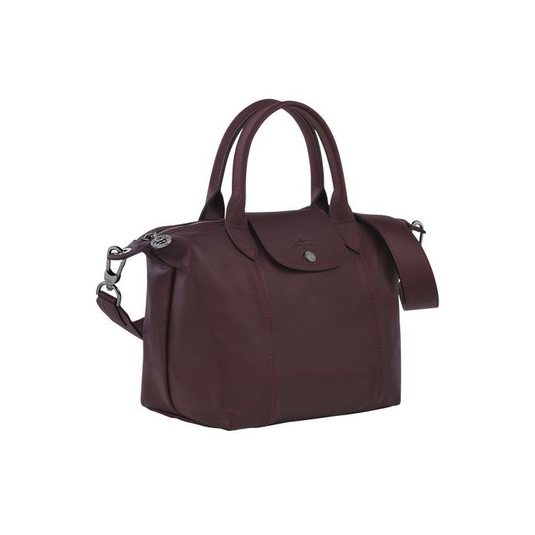 Sac À Main Longchamp S Cuir Bordeaux | 17064-TNKG