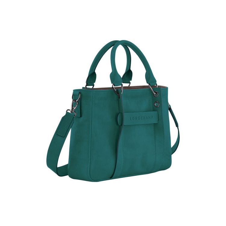 Sac À Main Longchamp S Cuir Grise Vert | 23107-KOTW