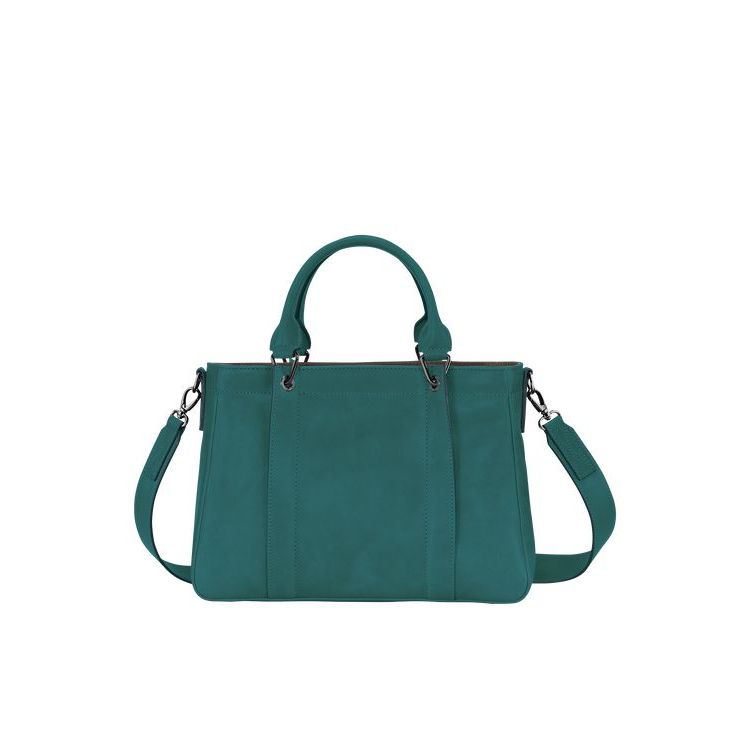 Sac À Main Longchamp S Cuir Grise Vert | 23107-KOTW