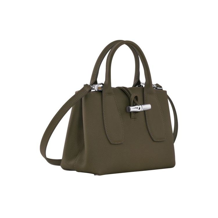 Sac À Main Longchamp S Cuir Kaki | 01798-LOUP