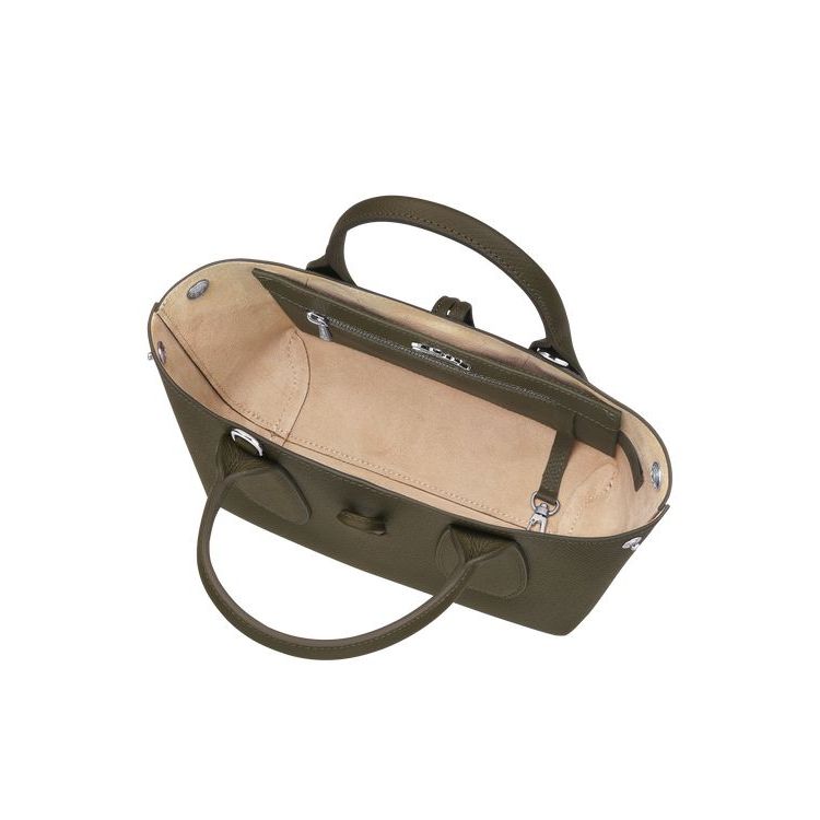 Sac À Main Longchamp S Cuir Kaki | 01798-LOUP