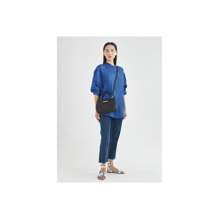 Sac À Main Longchamp S Cuir Noir | 24690-WFMG