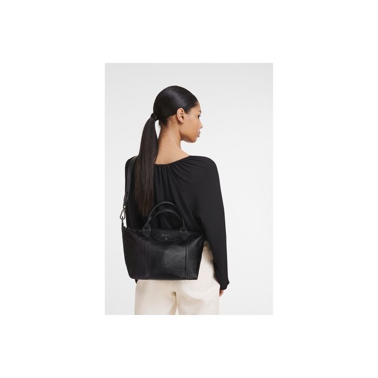 Sac À Main Longchamp S Cuir Noir | 50712-GEUY