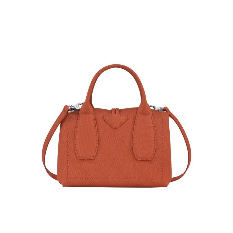 Sac À Main Longchamp S Cuir Rouge Foncé | 96320-PLSX