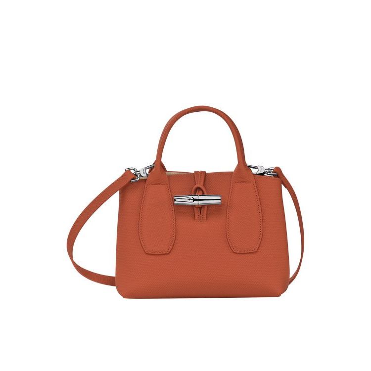 Sac À Main Longchamp S Cuir Rouge Foncé | 96320-PLSX