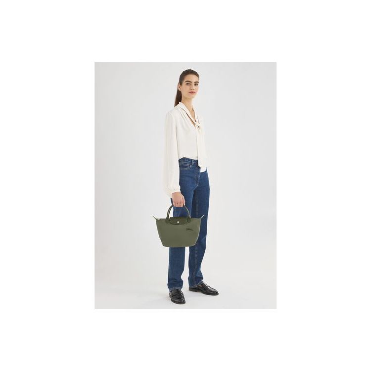 Sac À Main Longchamp S Forest Recycled canvas Vert | 51640-DOFB