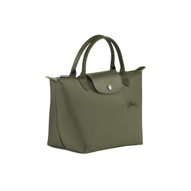 Sac À Main Longchamp S Forest Recycled canvas Vert | 51640-DOFB