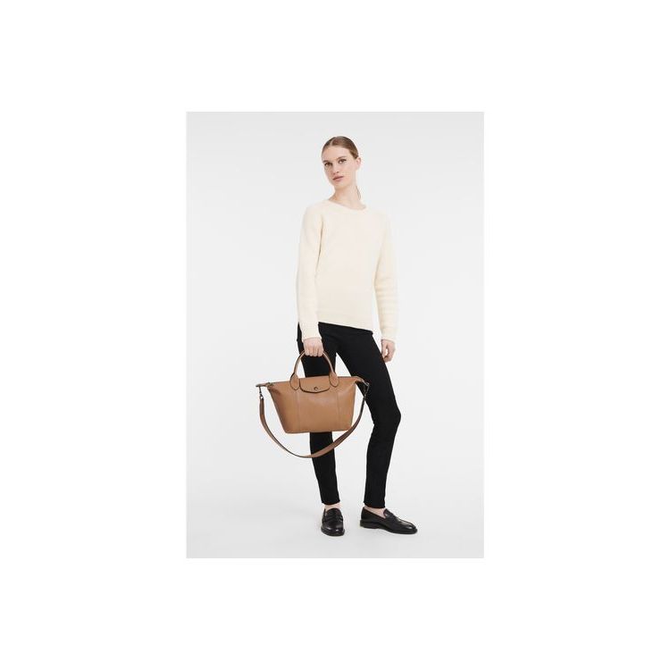 Sac À Main Longchamp S Hazelnut Cuir Beige | 27680-JBGQ