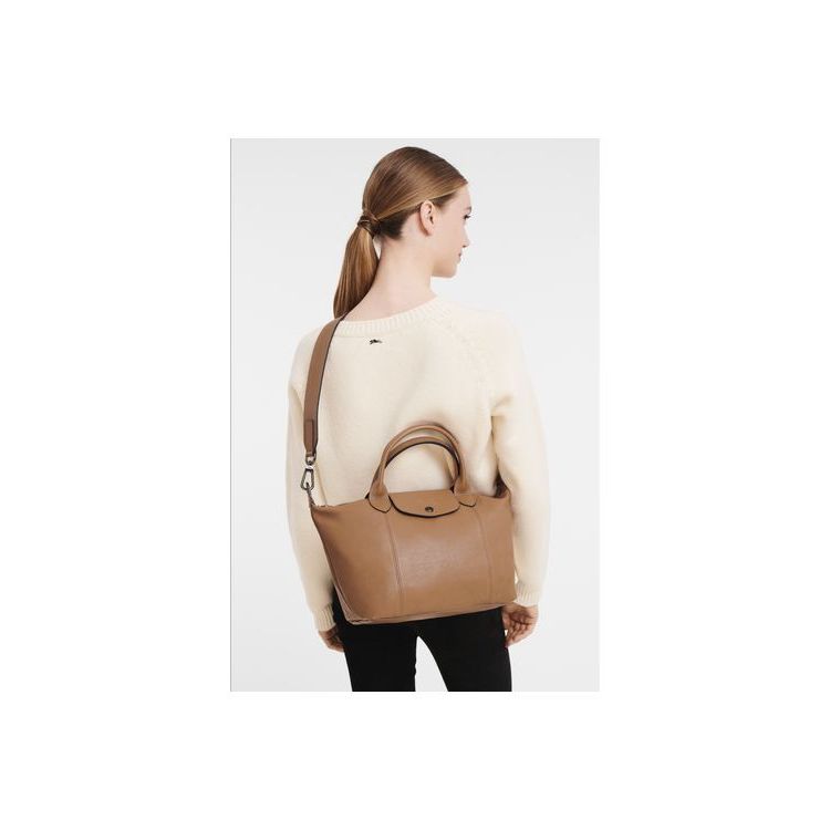 Sac À Main Longchamp S Hazelnut Cuir Beige | 27680-JBGQ