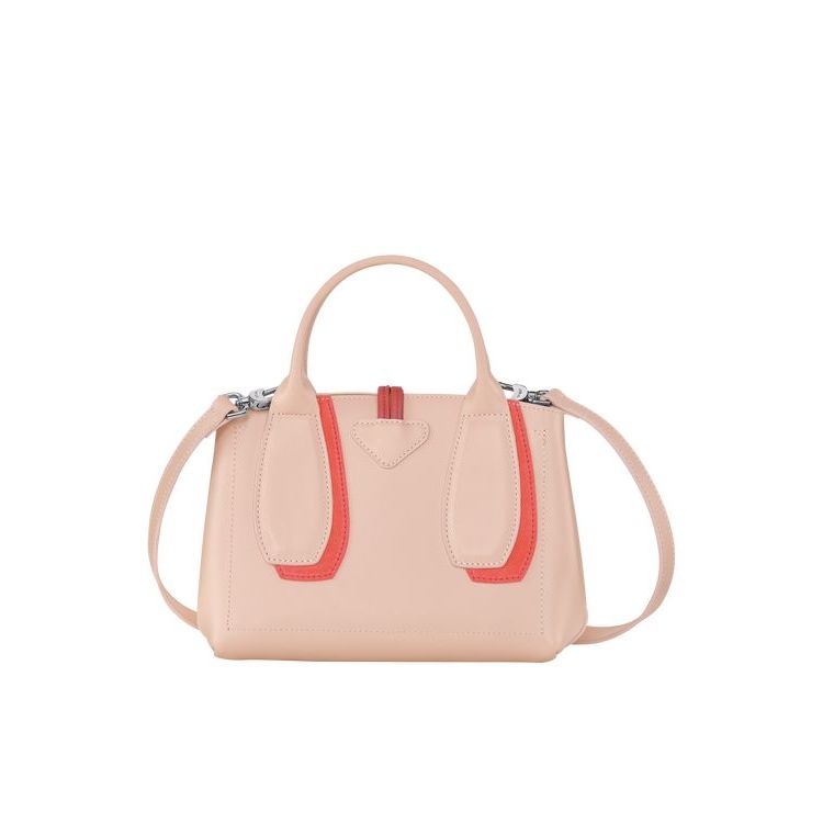 Sac À Main Longchamp S Powder Cuir Rose | 89253-VRPJ