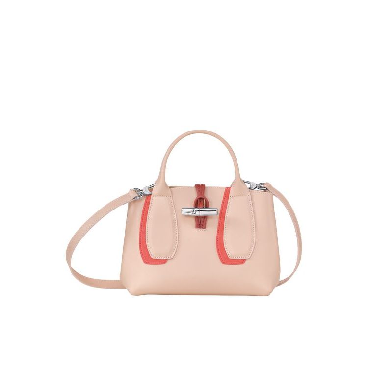 Sac À Main Longchamp S Powder Cuir Rose | 89253-VRPJ