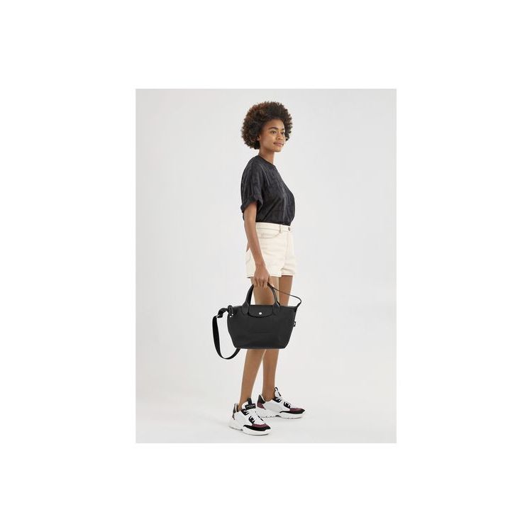 Sac À Main Longchamp S Recycled canvas Noir | 71584-OEWN