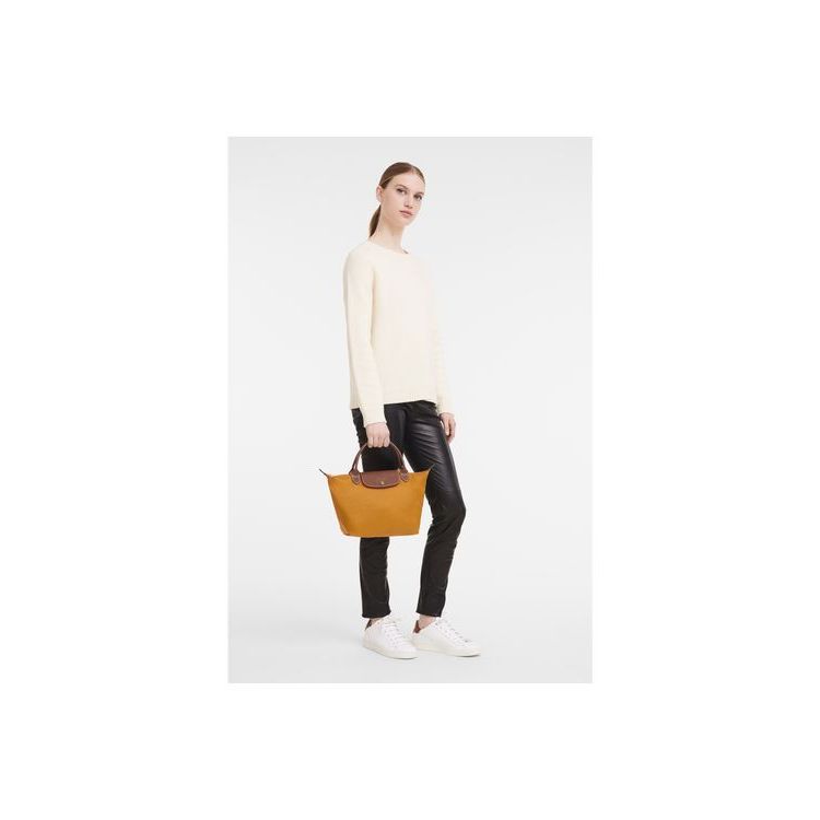 Sac À Main Longchamp S Saffron Recycled canvas Orange | 23546-LAMC