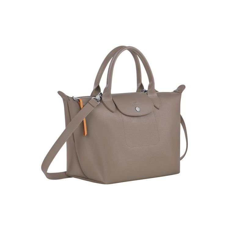 Sac À Main Longchamp S Tela Grise Marron | 84615-TKOX