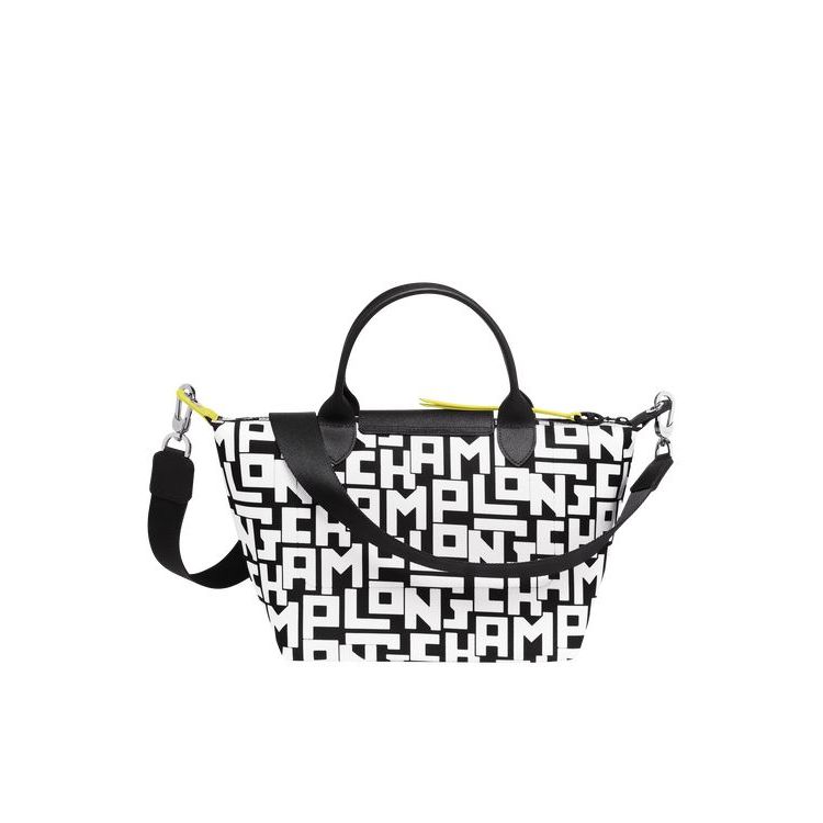 Sac À Main Longchamp S Tela Noir Blanche | 04368-XHDP