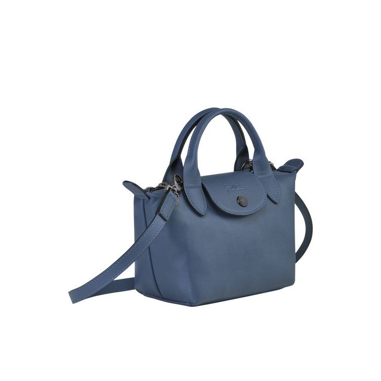 Sac À Main Longchamp Xs Cuir Bleu | 35108-CBWQ