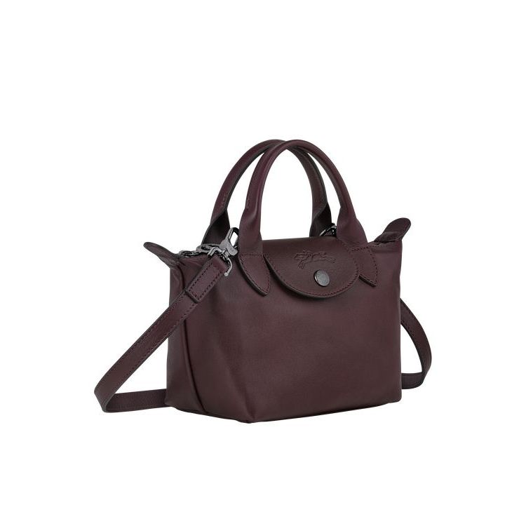 Sac À Main Longchamp Xs Cuir Bordeaux | 26310-ZYUC