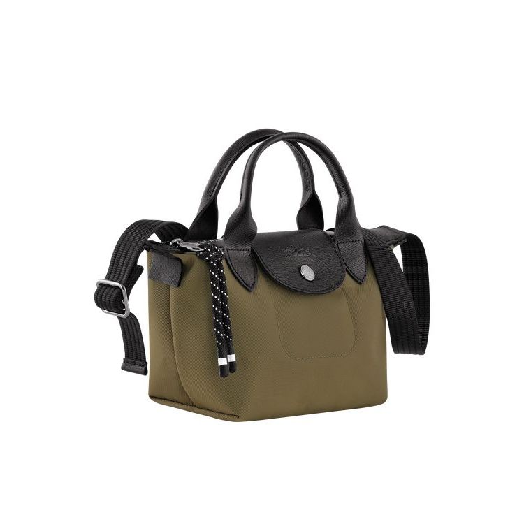 Sac À Main Longchamp Xs Recycled canvas Kaki | 24753-ZWLS