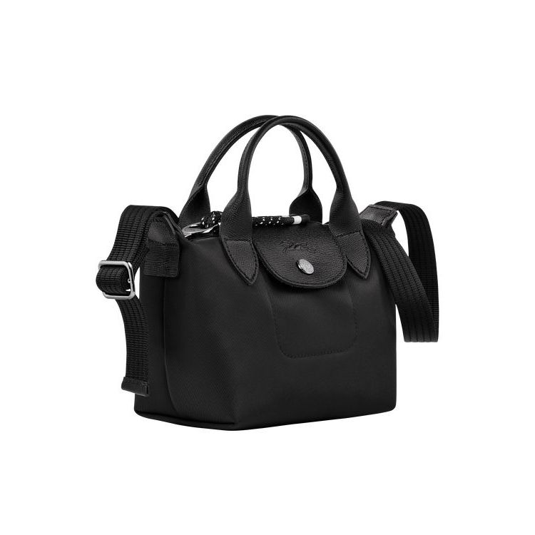 Sac À Main Longchamp Xs Recycled canvas Noir | 81932-WJDR