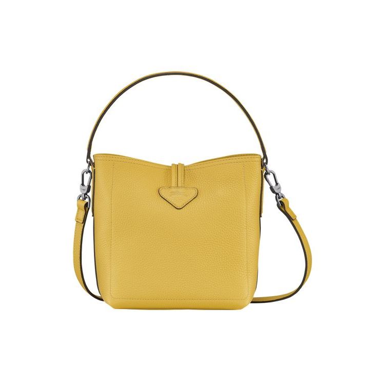 Sacs Crossbody Longchamp Bucket S Cuir Jaune | 51276-XLBT