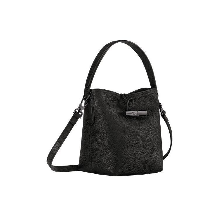 Sacs Crossbody Longchamp Bucket S Cuir Noir | 47582-TRNS