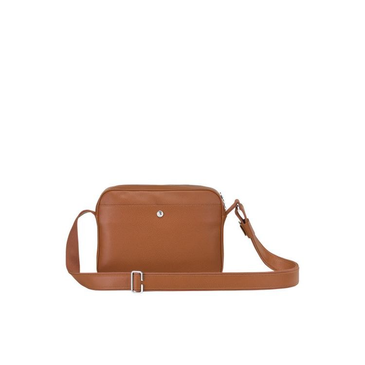 Sacs Crossbody Longchamp Caramel Cuir Marron | 48715-VPGN