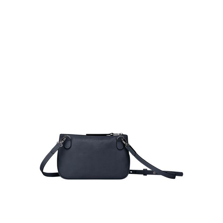 Sacs Crossbody Longchamp Cuir Bleu | 14869-JQTD