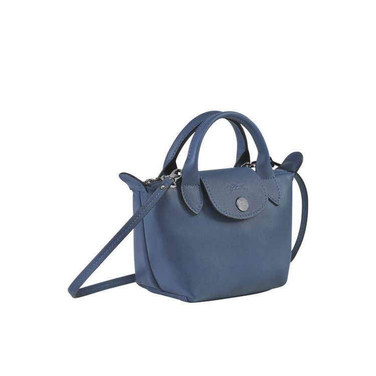 Sacs Crossbody Longchamp Cuir Bleu | 36158-FWAB