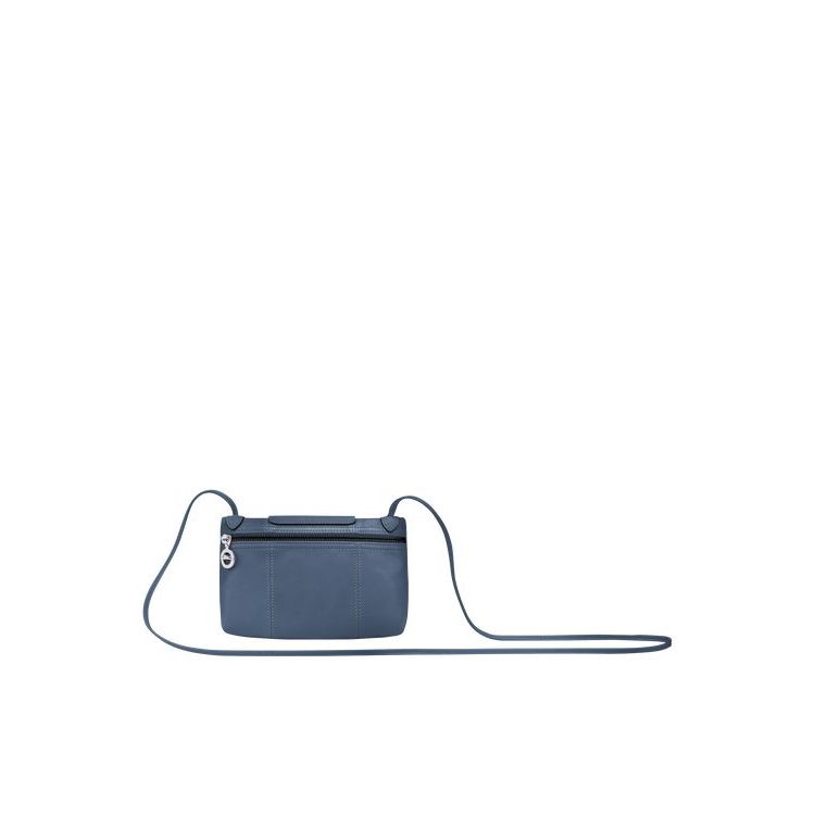 Sacs Crossbody Longchamp Cuir Bleu | 59617-UQYX