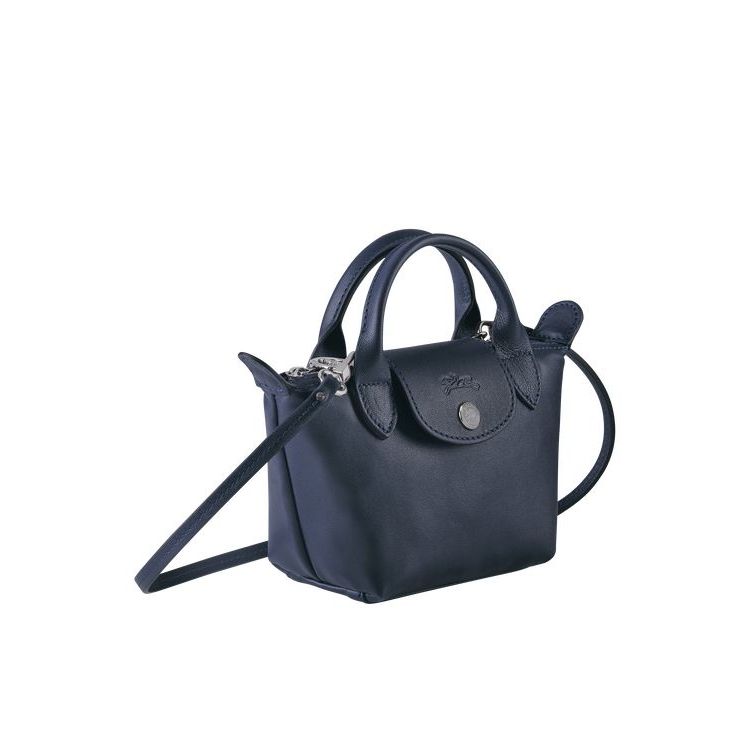 Sacs Crossbody Longchamp Cuir Bleu Marine | 30729-HQYR