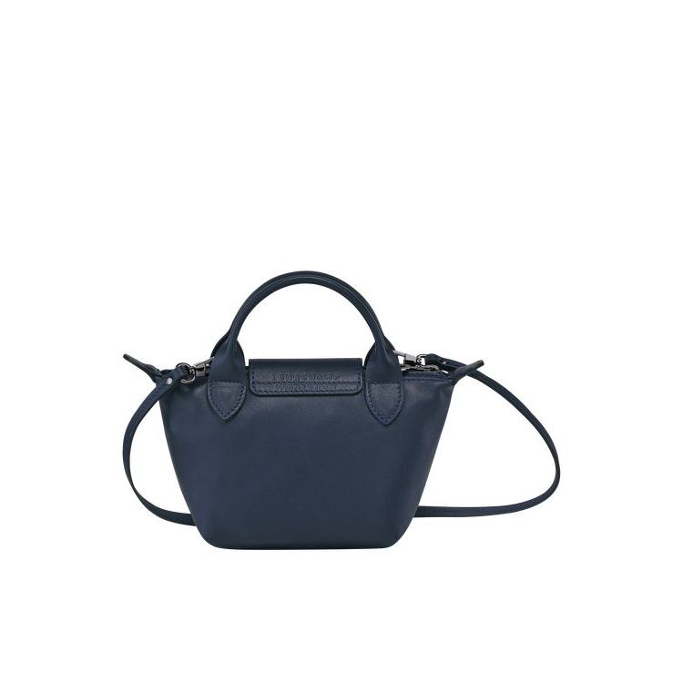 Sacs Crossbody Longchamp Cuir Bleu Marine | 30729-HQYR