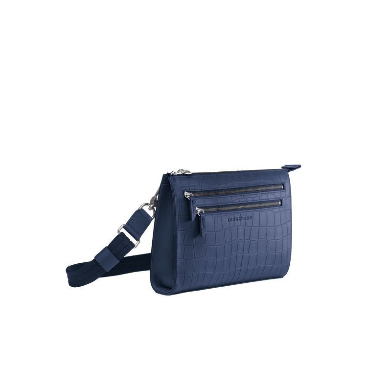 Sacs Crossbody Longchamp Cuir Bleu Marine | 38915-KBTL