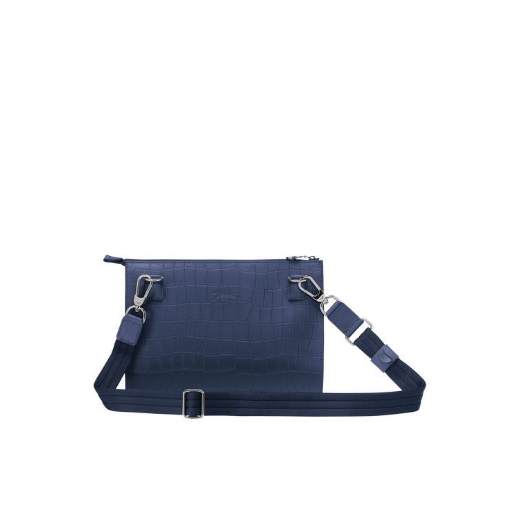 Sacs Crossbody Longchamp Cuir Bleu Marine | 38915-KBTL