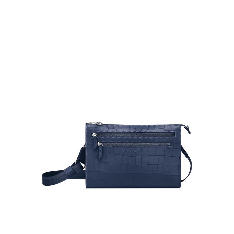 Sacs Crossbody Longchamp Cuir Bleu Marine | 38915-KBTL