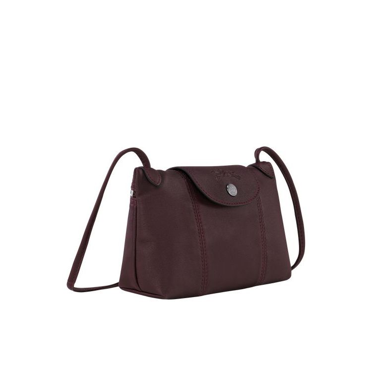 Sacs Crossbody Longchamp Cuir Bordeaux | 92654-FTBI