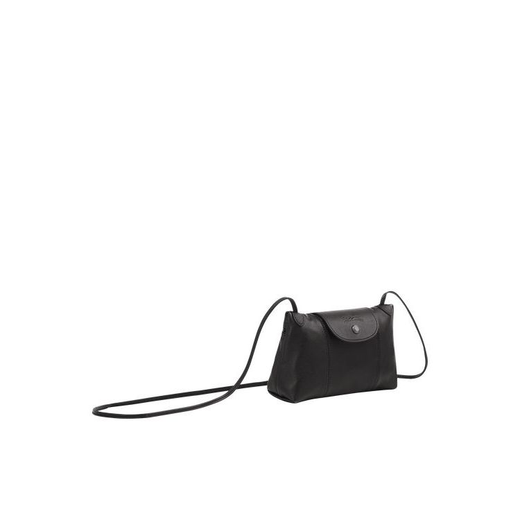 Sacs Crossbody Longchamp Cuir Noir | 39856-BRVO