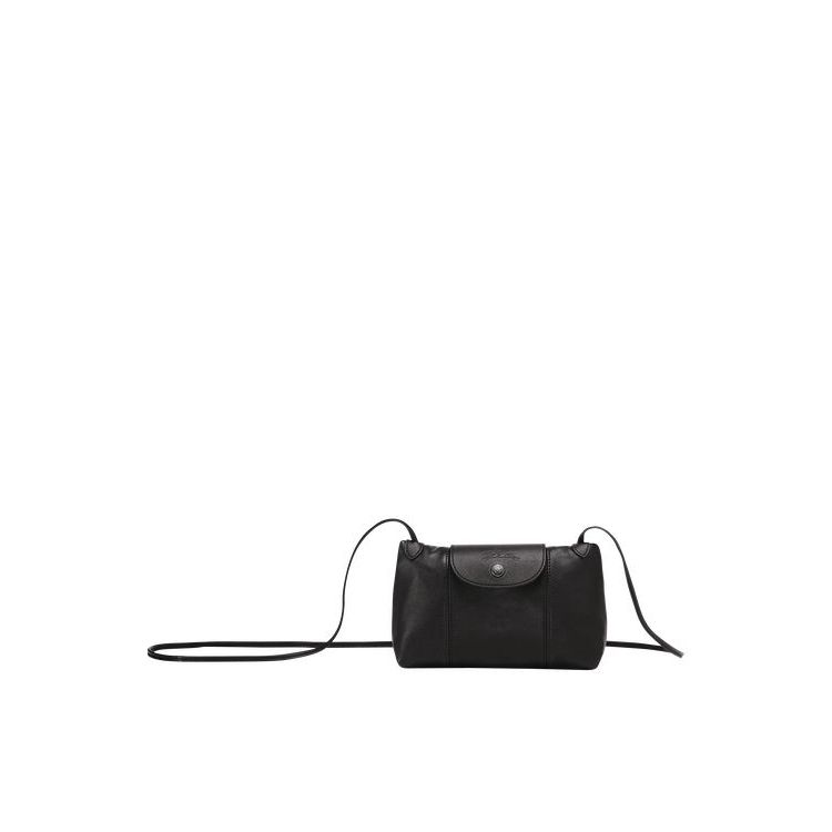 Sacs Crossbody Longchamp Cuir Noir | 39856-BRVO