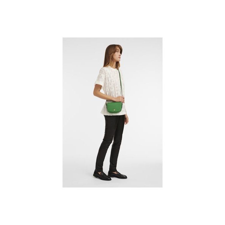 Sacs Crossbody Longchamp Cuir Vert | 23864-JIHN