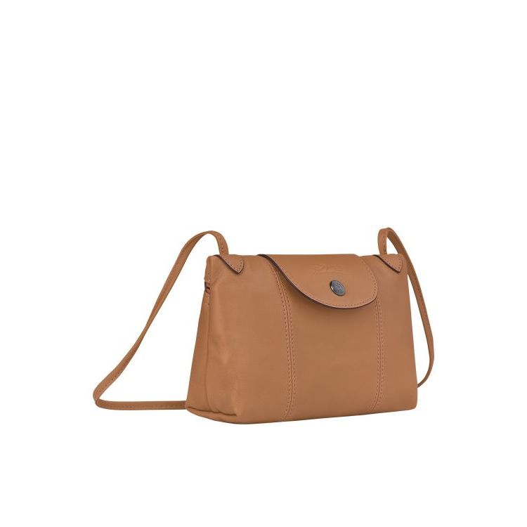 Sacs Crossbody Longchamp Hazelnut Cuir Beige | 01548-HLFX