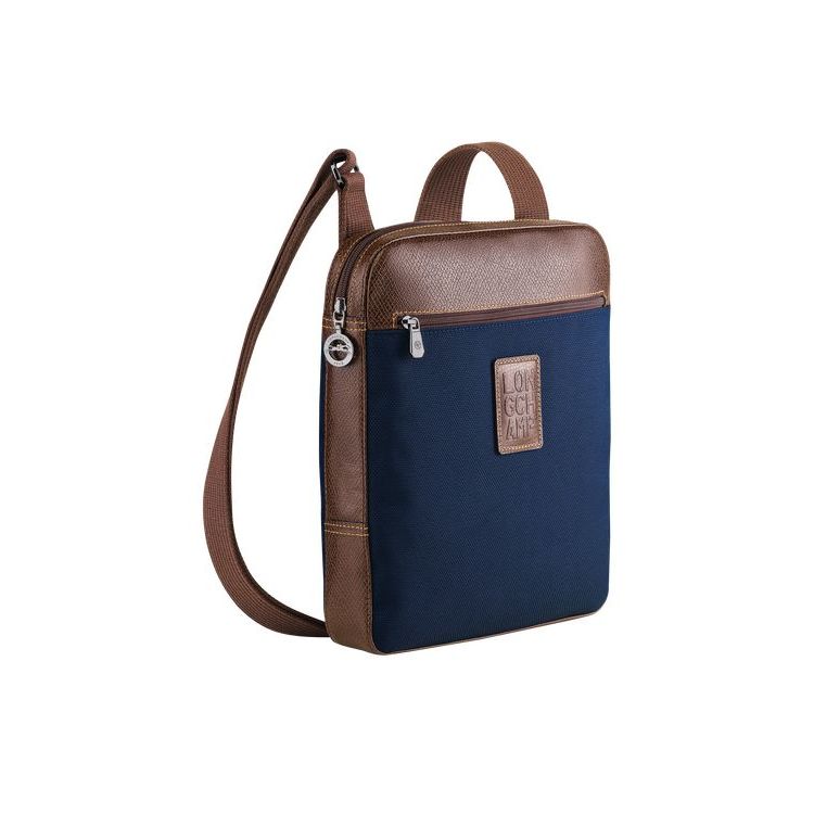 Sacs Crossbody Longchamp L Tela Bleu | 47591-VQNT