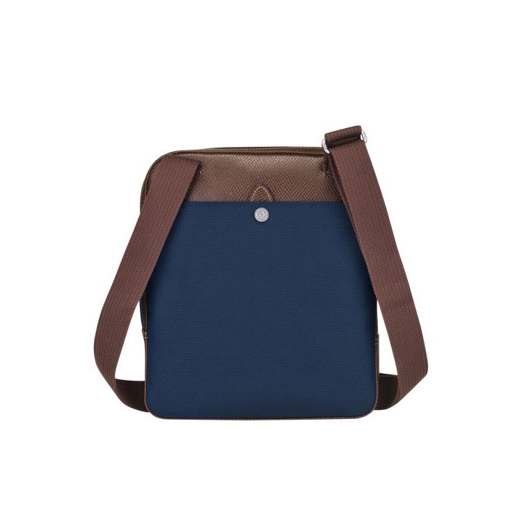 Sacs Crossbody Longchamp L Tela Bleu | 47591-VQNT