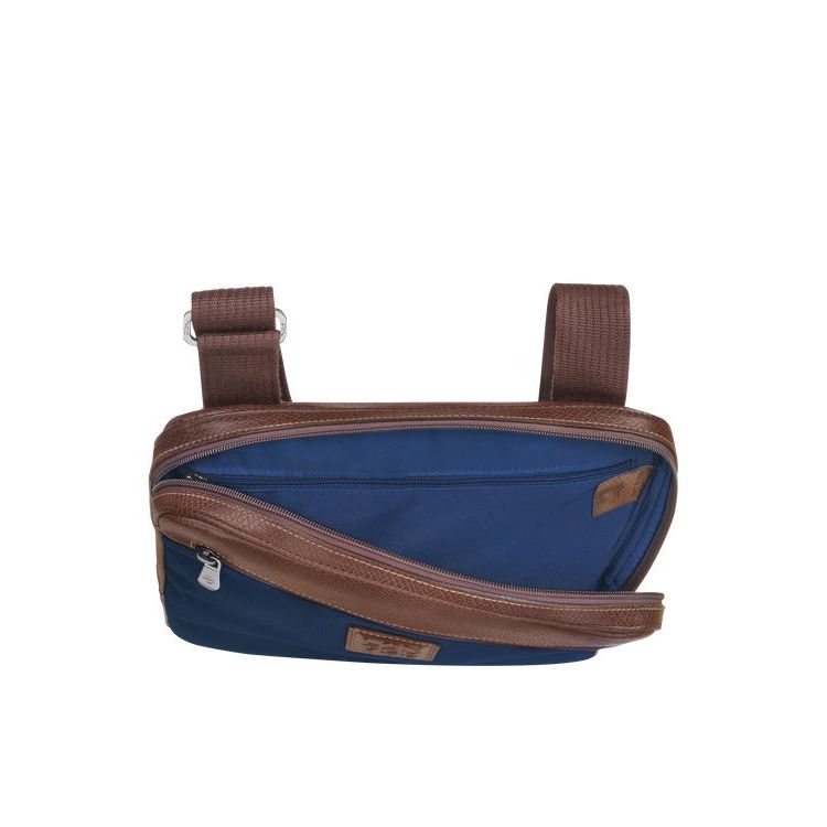 Sacs Crossbody Longchamp L Tela Bleu | 47591-VQNT