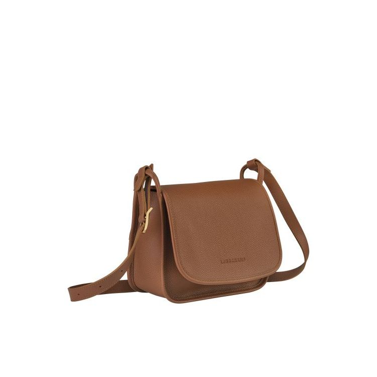 Sacs Crossbody Longchamp M Caramel Cuir Marron | 39285-APSD