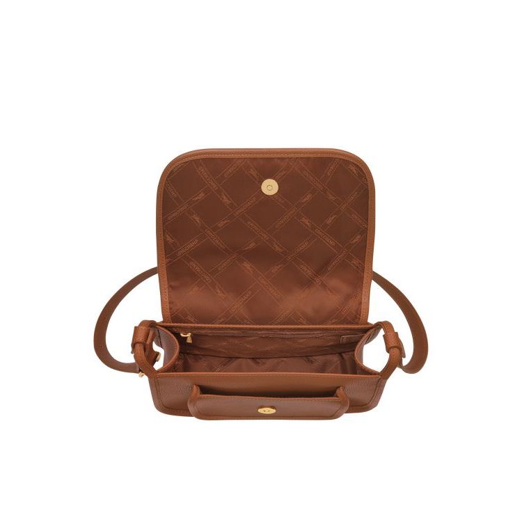 Sacs Crossbody Longchamp M Caramel Cuir Marron | 39285-APSD