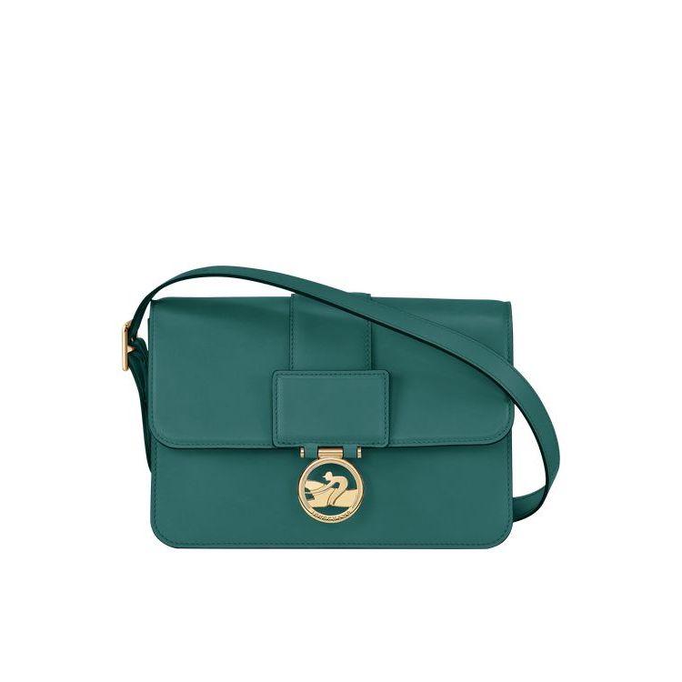 Sacs Crossbody Longchamp M Cuir Grise Vert | 70984-JPBX